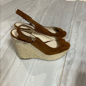 Michael Kors Tan Suede Wedge Sandals